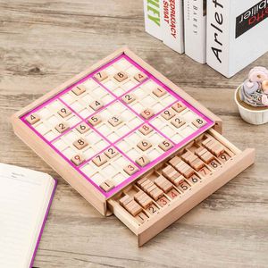 Beech Wood Children Sudoku Chess Beech International Checkers Folding Game Table Toy Math Learning Education Puzzle Toy