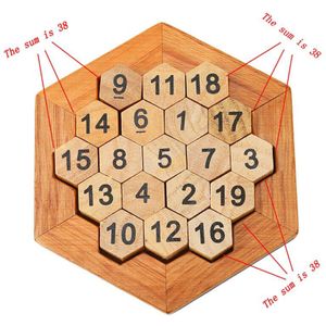 Grappige Geometrische Vorm Nummer Puzzel Kinderen Houten Nummer Board Math Game Early Educatief Houten Speelgoed