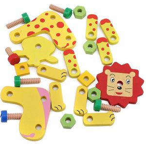 Dier Vergadering Toy Houten Puzzel Kleurrijke Baby Educatief Houten Speelgoed Voor Kinderen Leren Ontwikkelen Speelgoed