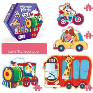 Kinderen Speelgoed Houten Intelligentie 3D Puzzel Voor Kinderen Baby Cartoon Farm Animal Verkeer Puzzels Educatief Speelgoed