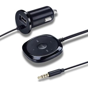 Auto Kit Muziek Ontvanger Bluetooth Aux Draadloze 3.5mm Adapter Handsfree LED Auto AUX Speaker met USB Car Charger Voor telefoon 6 7