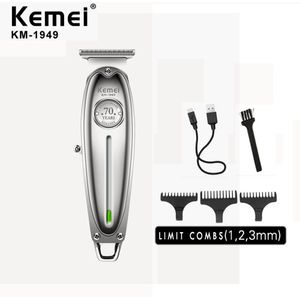 Kemei 1949 Professionele Tondeuse Alle Metalen Mannen Elektrische Draadloze Tondeuse 0 Mm Kaalhoofdige T Blade Finish Kapsel Machine