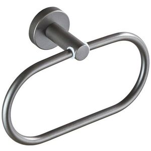 1Pc Messing Grijs Handdoek Ring Chrome Badkamer Accessoires Decoratie Elegante Ovale Stijl