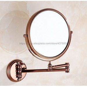 8-Inch Messing Bad Spiegel 3X Vergroting Wandmontage Verstelbare Make-Up Spiegel Dual Arm Extend 2-Gezicht Badkamer spiegel Nba626-30