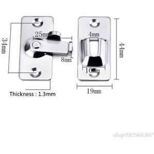 Rvs 90 Graden Haakse Gesp Haak Deurvergrendeling Bolt Voor Schuifdeur Klink Bar Venster Meubels Hardware S30 20