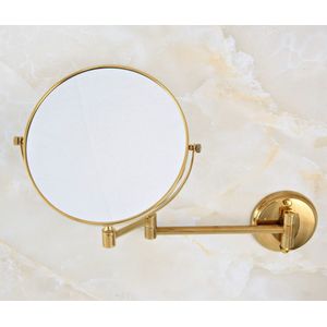 Gouden Kleur Messing Badkamer Scheren Makeup Vergroten Spiegel Dual Side Wandmontage/Badkamer Accessoire mba632