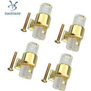 4Pcs Acryl Deur Trek Knop Ladekast Kast Handvat Hardware Goud