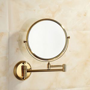 Luxe Gold Uitschuifbare 8 Inch 3X Vergrootglas Badkamer Spiegel 360 Graden Dubbelzijdig Wandmontage Make-Up Spiegel