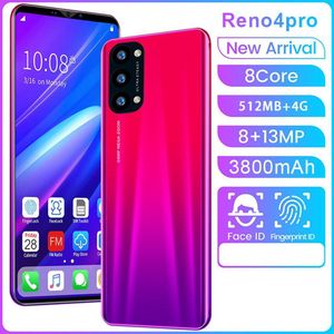 Reno4 Pro 5.8 Inch Scherm Android Telefoon Purple Water Screen Smartphone Effen Kleur Mobiele Telefoon Cool Vorm Mode