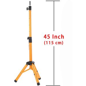 Alileader 45 Inches Verstelbare Tripod Stand Houder Golden Mannequin Hoofd Stand Voor Make Pruiken Salon Gereedschap Kappers Statief