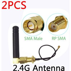 2.4Ghz Antenne Wifi 2 ~ 3dbi Sma Mannelijke 2.4G Antena Wi-fi Antenne Zigbee Kleine Size Antenne + pci U. Fl Ipx Naar RP-SMA Pigtail Kabel