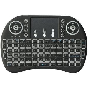 I8 Mini Backlit Draadloos Toetsenbord 2.4Ghz Wireless Touch Computer Toetsenbord Afstandsbediening Wit Zwart Toetsenbord