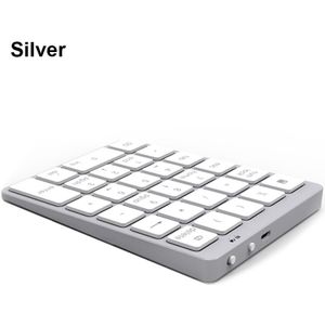 Avatto Oplaadbare Bluetooth Draadloze Financial Accounting Numeriek Toetsenbord Keyboard, Aluminium Number Pad Voor Laptop Pc Macbook