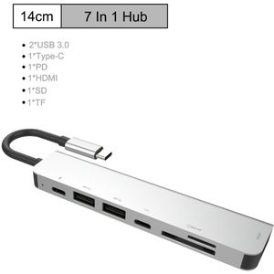 6 In 1 Usb Type C Hub Hdmi Pd Power Levering Poort 4 Usb 3.0 Poorten Usb C Hub Adapter voor Mac Book Pro Thunderbolt 4 Usb Lader