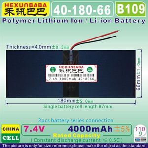 [B109] 7.4 v 4000 mah [4018066] PLIB (polymeer lithium-ion batterij) voor tablet pc; fit Voor Ainol NOVO10 hero dual core