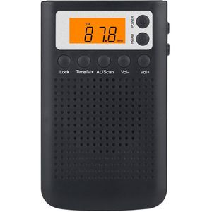 Mini Radio Draagbare Am/Fm Dual Band Stereo Pocket Radio Ontvanger Met Lcd Display Klok En Voorkeuzegeheugen