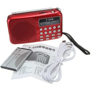 Mini Draagbare Dual Oplaadbare Digitale Led Display Panel Stereo Fm Radio Speaker Usb Tf Mirco Voor Sd-kaart MP3 Muziek speler T508