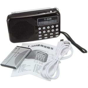 Mini Draagbare Dual Oplaadbare Digitale Led Display Panel Stereo Fm Radio Speaker Usb Tf Mirco Voor Sd-kaart MP3 Muziek speler T508
