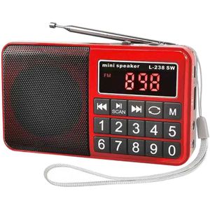 L238 SW/AM/FM Multi-Band Speaker Portable Digital Radio Receiver Stereo Radio with LED Display Radio Support 16GB TF Card