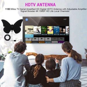 Amplified Hd Digitale Tv Antenne Lange 50-80 Miles Range Oudere Tv 'S Indoor Krachtige Hdtv Versterker Signaal Booster