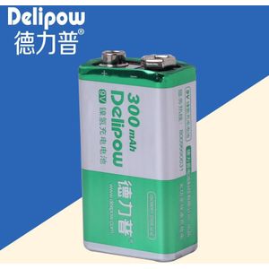 Delipow echt grote capaciteit 9 V oplaadbare batterij negen volt 9 microfoon 9 volt 9 V batterij 300 Ma Oplaadbare ion Cell