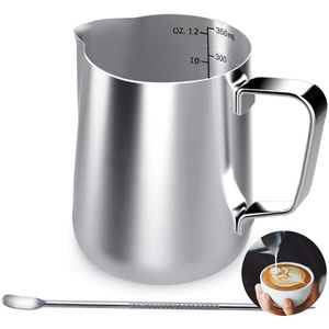 Melkkan, 350Ml Handheld Koffie Creamer Melk Opschuimen Werper Kruik Cup Met Meting En Latte Art Pen, melk Werper Ju