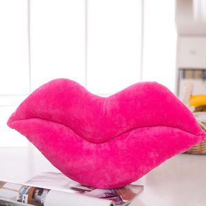 Casual 30Cm Creatieve Roze Rode Lippen Vorm Kussen Home Decoratieve Sierkussen Sofa Taille Kussen Thuis Textiel kussen