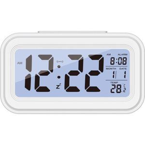 Digitale Smart Wekker Lcd-scherm Night Gloeiende Kubus Display Temperatuur & Kalender Snooze Functie Wekker