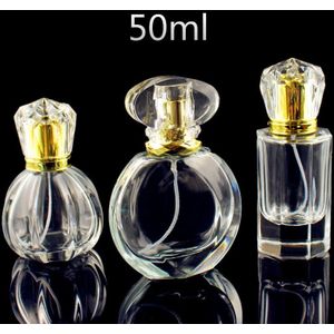 3Pcs/Otl Top 50Ml Transparant Glas Parfumflesje Draagbare Lege Spray Geur Fles Verstuiver Hervulbare
