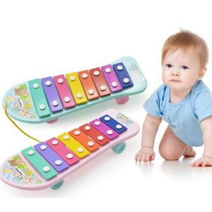 Kinderen Maken Geluid Muziek Speelgoed Percussie Klop Piano Acht Lettergreep Baby Cartoon Plastic Muziekinstrument Speelgoed 25*9*4.5Cm