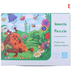 24 Stuks Papier Puzzel Kinderen Speelgoed Cartoon Forest Animal Zoo Puzzel Kind Early Educatief Baby Speelgoed