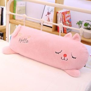 60/90Cm Roze Kat Bunny Pluche Kussen Wasbaar Zoete Roze Dier Slapen Bolster Decor Dieren Kussen Voor Bed sofa Meisjes