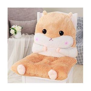 Hamster Pluche Kussen Lumbale & Zitkussen Grijs/Bruin/Roze Dieren Afneembare Kussen Voor Auto Stoel Zetel Winter warm Kids