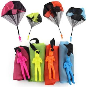 4 Stks/partij E-Commerce Kinderen Educatief Casual Speelgoed Hand Gooi Mini Soldaat Parachute Speelgoed Indoor Outdoor Game Fun sport