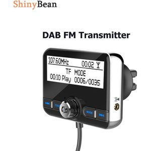 DAB Bluetooth Fm-zender 2.4 ""Lcd-scherm Handsfree AUX FM Modulator Multifunctionele Ondersteuning Autolader QC3.0 Met DAB Antenne