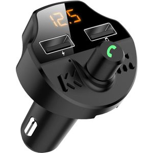 Spanning Lcd Fm-zender Navigatie Voice Play Bluetooth Carkit MP3 Radio Speler Aux Modulator Handsfree Dual Usb Car Charger