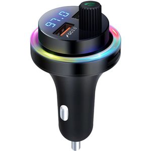 Car Charger Fm-zender Bluetooth 5.1 Handsfree Voltage Display Usb Snel Opladen 3.0 Licht Flash MP3 Speler Auto Auto Charger