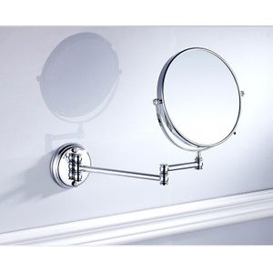 Zotobon Bad Spiegels Roterende Antieke Koperen Intrekbare 2 Gezicht Badkamer Muur Spiegel 3X Vergrootglas Bad Make-Up Ronde Spiegel M191