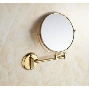 AUSWIND Goud badkamer 8 inch Ronde spiegel verstelbare afstand spiegel dubbelzijdig antieke koperen badkamer accessoires Producten