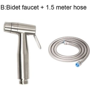 Dubbele Functie Rvs Wc Bidet Kraan Badkamer Handheld Bidet Sproeier Set Kit Tank Haak & Wall Mount