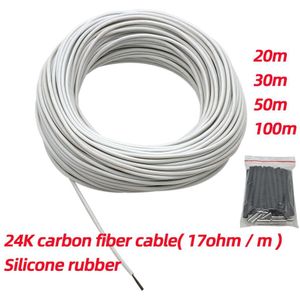 24K 3Mm Siliconen Rubber 17ohm/M Carbon Fiber Vloerverwarming Kabel Geïsoleerde Infrarood Vloerverwarming warme Vloer