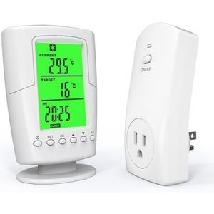 Digitale Draadloze Wifi Thermostaat Kamerthermostaat Verwarming en Koeling Functie met Afstandsbediening & LCD Backlight