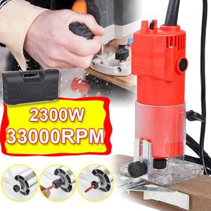 2300W 33000Rpmwoodworking Elektrische Trimmer Hout Frezen Graveren Steken Trimmen Machine Hand Carving Machine Hout Router + Box