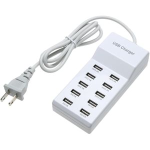 10 Port Fast Usb-poort Opladen Power Strip Adapter Muur Travel Desktop Oplader Voor Mobiele Telefoon Tablet