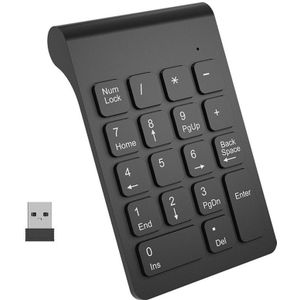 Draadloze 2.4Ghz 18 Toetsen Nummer Pad Numeriek Toetsenbord Keyboard Voor Laptop Pc & Mac Black
