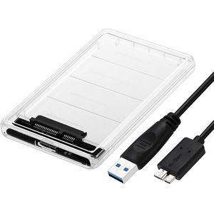 Chipal Transparante USB3.0 Ssd Case Adapter Dvd Hdd Sata Caddy Optibay 9.5 Mm 2.5 Inch Box Harde Schijf Behuizing Ondersteuning 2Tb Uasp