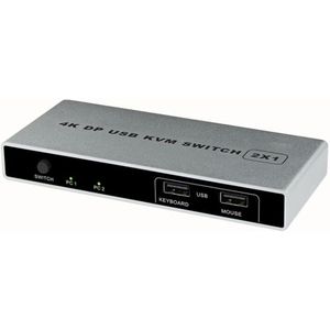 Dual-Port Displayport Kvm-switch Usb Displayport Kvm 144Hz Dp Switcher 4KX2K/60Hz 2K/144Hz Displayport 2 In 1 Out Kvm Usb