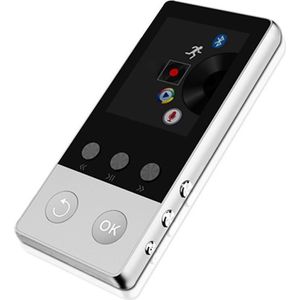 Bluetooth Metalen Mp3 Speler Ingebouwde 8G Hifi Lossless Muziek Met Stappenteller En Luidspreker (zilver)