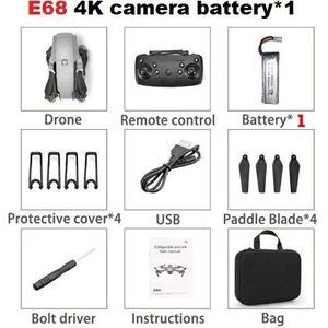 E68 Mini Drone Groothoek 4K 1080P Wifi Fpv Camera Drones Hoogte Holding Modus Rc Opvouwbare Quadcopter Dron jongen Speelgoed