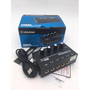 Verbeterde ALCTRON HA4plus 4-kanaals stereo Mini Hoofdtelefoon Versterker USB interface aangedreven opname studio hoofdtelefoon splitter